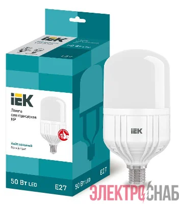 Лампа светодиодная HP 50Вт 4000К нейтр. бел. E27 230В IEK LLE-HP-50-230-40-E27