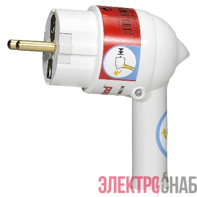 Вилка электрич. каб. Helium 16А 2P+E с выталкивающей кнопкой бел. Leg 050175