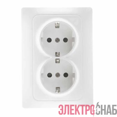 Розетка 2-м СП Bravo 16А 250В с заземл. защ. шторки механизм бел. GUSI С10Р6-001