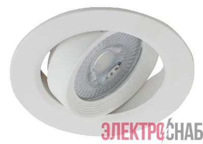 Светильник светодиодный KL LED 22A-5 3K WH круглый поворотн. LED SMD 5Вт 3000К бел. ЭРА Б0037036