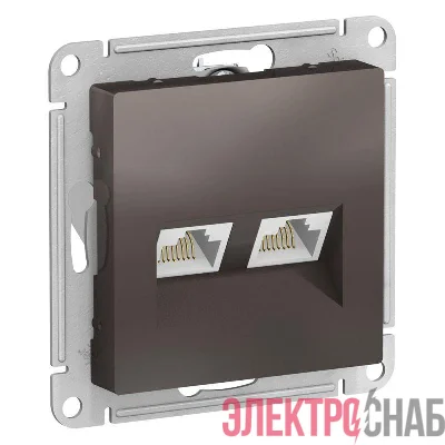 Механизм розетки компьютерной 2-м AtlasDesign RJ45 кат.5E мокко SchE ATN000685