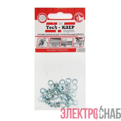 Гайка DIN934 шестигранная М5 оцинк. (уп.40шт) Tech-KREP 103024