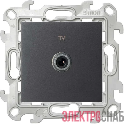 Розетка телевизионная оконечная TV СП Simon 24 IP20 механизм графит Simon 2450476-038