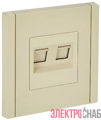 Розетка компьютерная 2-м RJ45 кат.6 FORTE&PIANO FP434 ваниль IEK FP-K20-2-K10