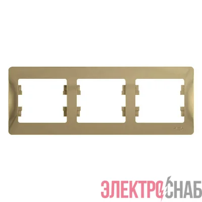 Рамка 3-м Glossa горизонт. титан SE GSL000403