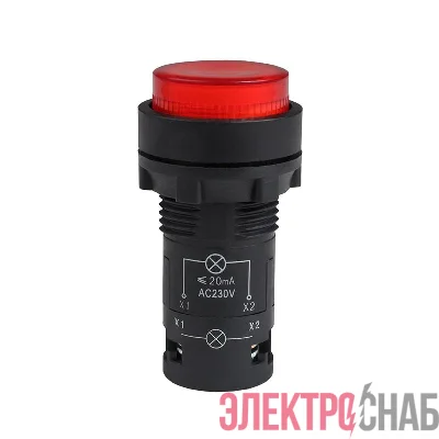Кнопка с подсветкой OptiSignal Compact D22 С7-PL-M410 красн. 1НО 230В AC XB7NW34M1 КЭАЗ 362101