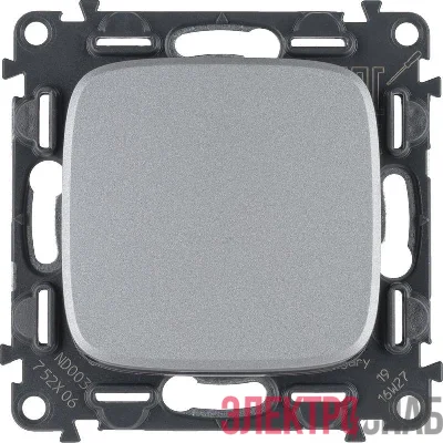 Переключатель 1-кл. СП Valena Allure 10АХ IP20 250В с лиц. панелью безвинт. зажимы алюм. Leg 752906