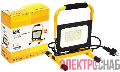 Прожектор светодиодный СДО 06-50П 6500К IP65 переносной черн. IEK LPDO603-050-65-K02