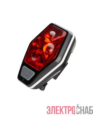 Фонарь велосипедный задний 4REDLED 2xAAA корпус ABS-пластик держатель-крепление зажим на корпусе КОСМОС KOC401B
