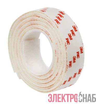 Застежка самоклеющаяся крючок/петля SJ352B адгезив каучук 25ммх1.25м бел. 3М 7100123727