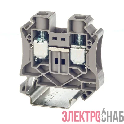 Клемма проходная винтовой зажим 2 точки подключения 16кв.мм сер. DKC TUR-16