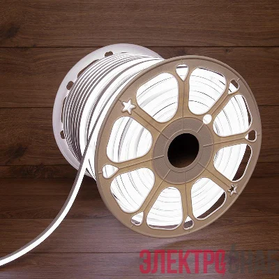 Шнур светодиодный гибкий неон LED SMD 8х16мм 120LED/м двустор. бел. (уп.100м) Neon-Night 131-095