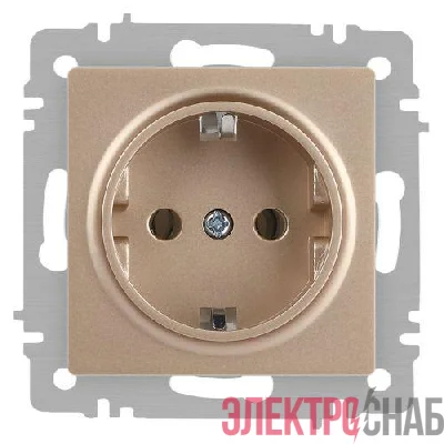 Розетка 1-м СП Accent 6-202-04 16А IP20 250В 2P+E Schuko шампань Intro Б0063690