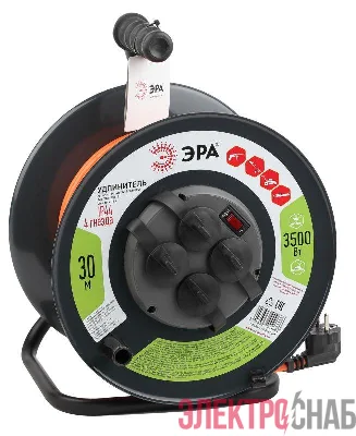 Удлинитель на метал. катушке 4х30м с заземл. 16А IP44 RMx-4es-3х1.5-30m-IP44 ПВС 3х1.5 Эра Б0046850