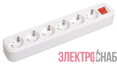 Колодка удлинителя 6-м 16А Classic К06В 2P+PE 250В с выкл. IEK KYP11-16-06-00-ZK