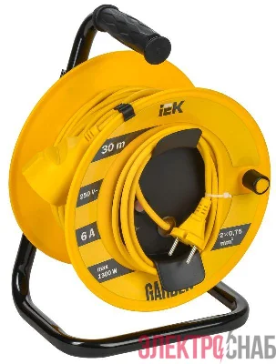 Удлинитель на катушке 1х30м Garden УК30 2P 2х0.75кв.мм IEK GD-KP40-06-01-30