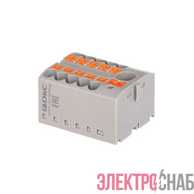 Блок распределительный зажим push-in 1 ввод 6кв.мм 10 точек подключения 25кв.мм красн. DKC DTP1-110-104SPUR