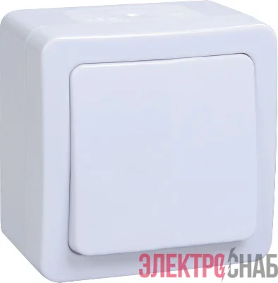 Переключатель проходной 1-кл. ОП Гермес Plus 10А IP54 ВСп20-1-0-ГПБ бел. IEK EVMP12-K01-10-54-EC