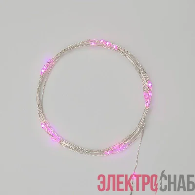 Гирлянда светодиодная "Роса" 2м 20LED роз. 2Вт 4.5В IP20 провод прозр. Neon-Night 303-007