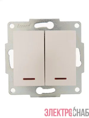 Выключатель 2-кл. 1п СП Karina 10А IP20 с подсветкой механизм жемчуж./бел. перламутр. LEZARD 707-3088-112