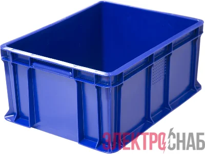 Ящик 400х300х180 сплошной, с внешней ручкой  синий 702.03.02 702.03.02