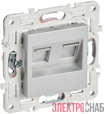 Розетка компьютерная двойн. RJ45 кат.5E SKANDY SK-K03S серебр. IEK SK-K20-1-K23
