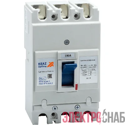 Выключатель автоматический 100А 10кА OptiMat E100L100 УХЛ3 КЭАЗ 100008