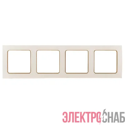 Рамка 4-м Стокгольм бел. с линией цвета шампань PROxima EKF EAM-G-303-20