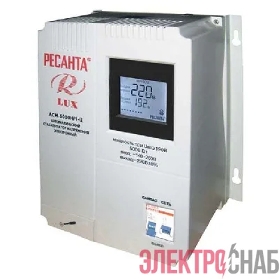Стабилизатор напряжения АСН-5000 Н/1-Ц 1ф 5кВт настен. IP20 Ресанта Lux 63/6/16