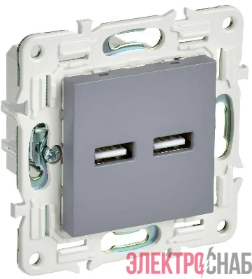 Розетка USB A+A 3.1А SKANDY SK-R15Gr сер. IEK SK-U21-D31-K03