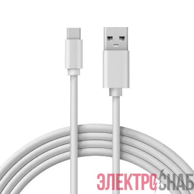 Кабель USB-А - Type-C 3А 2м ПВХ бел. Rexant 18-1882