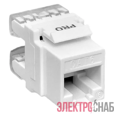 Модуль Keystone RJ45 кат.6 неэкранир. 110 IDC 180град. бел. TERACOM PRO EKF TRP-KSTN-180D-6UTP-WH