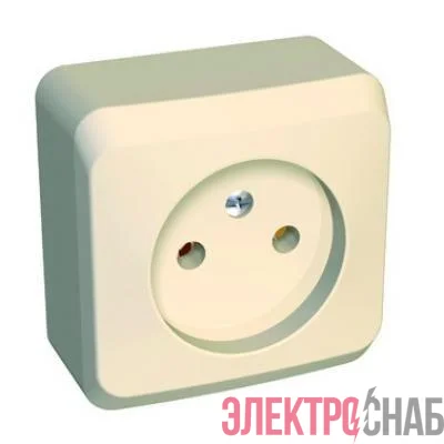 Розетка 1-м ОП Этюд 16А IP20 250В без заземл. без защ. шторок крем. SE PA16-001K