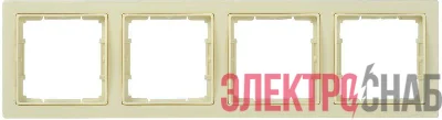 Рамка 4-м BOLERO Q1 РУ-4-БК квадрат. крем. IEK EMB42-K33-Q1