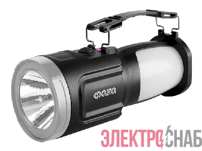 Фонарь аккумуляторный универсальный AccuF8-L1W/L24-bk 1Вт 83лм + боков. панель 24х0.1Вт 132лм аккум. 0.9А.ч ЗУ: сеть/солнечн. панель IP20 черн. ФАZА 5006669
