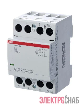 Контактор ESB40-40N-06 модульный (40А АС-1 4НО) катушка 230В AC/DC ABB 1SAE341111R0640