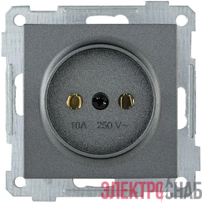 Розетка 1-м СП Bolero РС10-1-0-Б 10А IP20 без заземл. механизм антрацит IEK ERB10-K95-10
