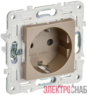 Розетка SKANDY 16А с заземл. без защ. шторок SK-R05Sh шампань IEK SK-R11-16-K37
