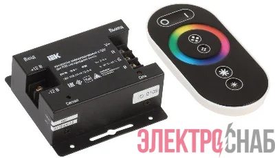 Контроллер с ПДУ радио RGB 3 канала PRO 5050 12В 6А 216Вт черн. IEK LSC1-RGB-216-RF-20-12-B