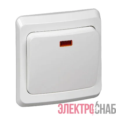 Выключатель 1-кл. СП Этюд 10А IP20 с подсветкой бел. SE BC10-005B