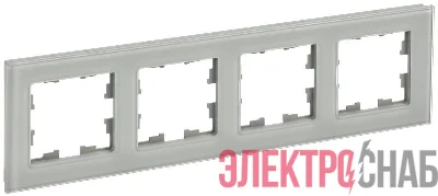 Рамка 4-м BRITE РУ-4-2-БрД стекло дым. IEK BR-M42-G-K30