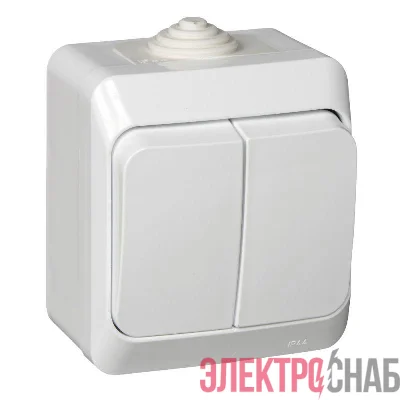 Выключатель 2-кл. ОП Этюд 10А IP44 10AX бел. SE BA10-042B