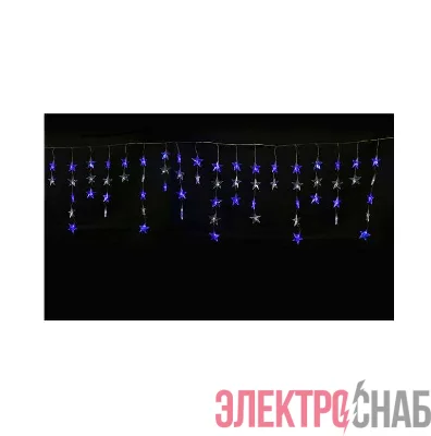Гирлянда занавес светодиодная "Звездочки-1" ULD-E5505-196/DTK WHITE-BLUE STARS-1 бел. и син. 56LED 5.5х0.5м IP20 Uniel UL-00001410