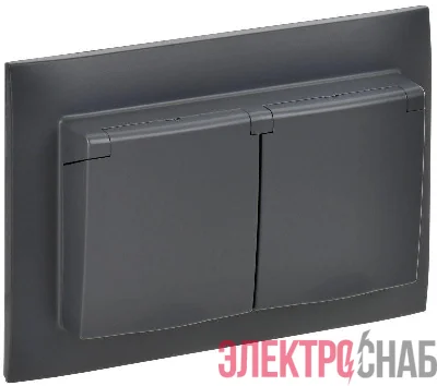 Розетка 2-м SKANDY 16А IP44 с крышкой в сборе SK-R12T титан IEK SK-R26-16-44-K48-F
