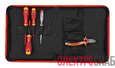 Набор отверток Ergonic SL PH PZ (+/-) отвертка тестер сети и диэлектрическиие бокорезы 160мм в сумке Felo 41390504