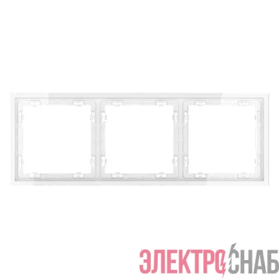 Рамка 3-м S70 пластик. бел. глянцевый Voltum VLS100301