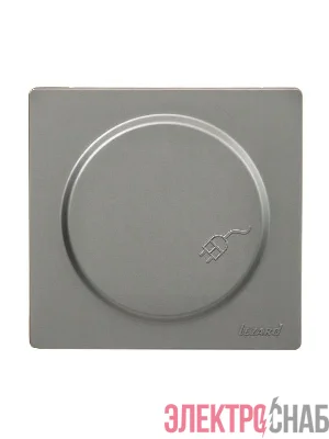 Розетка 1-мест. с заземл. с крышкой LETO ПБТ платина LEZARD 752-3500-123B