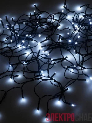 Гирлянда светодиодная "Нить" LD200-GW-BO 20м 200LED бел. уличная 8 режимов элементы питания 3хAA SHLights 4690601045454