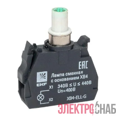 Лампа сменная с основанием XB4 зел. 400В PROxima EKF XB4-ELL-G