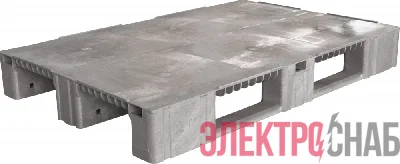 Паллет 1200x800х150 сплошной, на 3-х полозьях  серый TR 1208-1 TR 1208-1